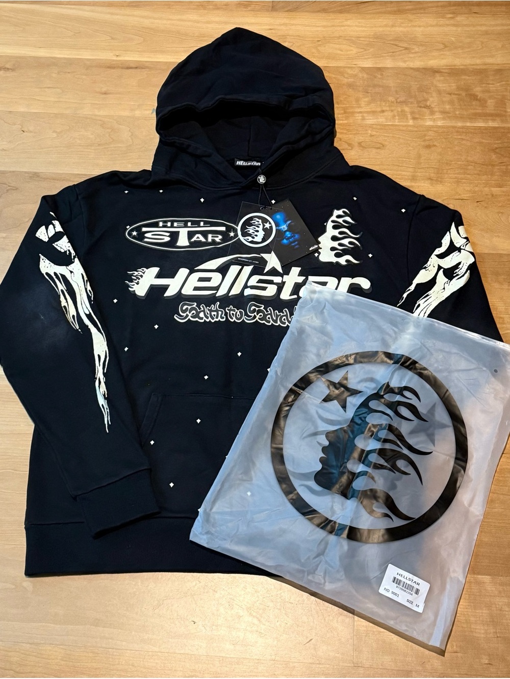 Hellstar Path to Paradise Graphic Racer Hoodie Black Size: Men’s Medium